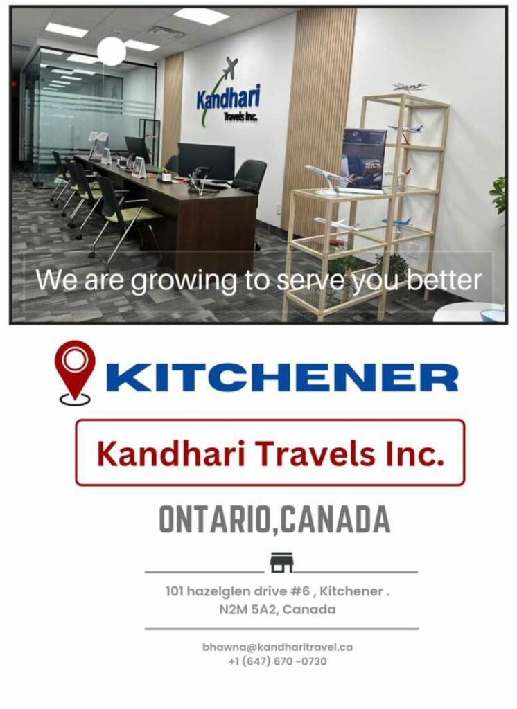 Kandhari Travels Inc Kitchener Travel Agency Office